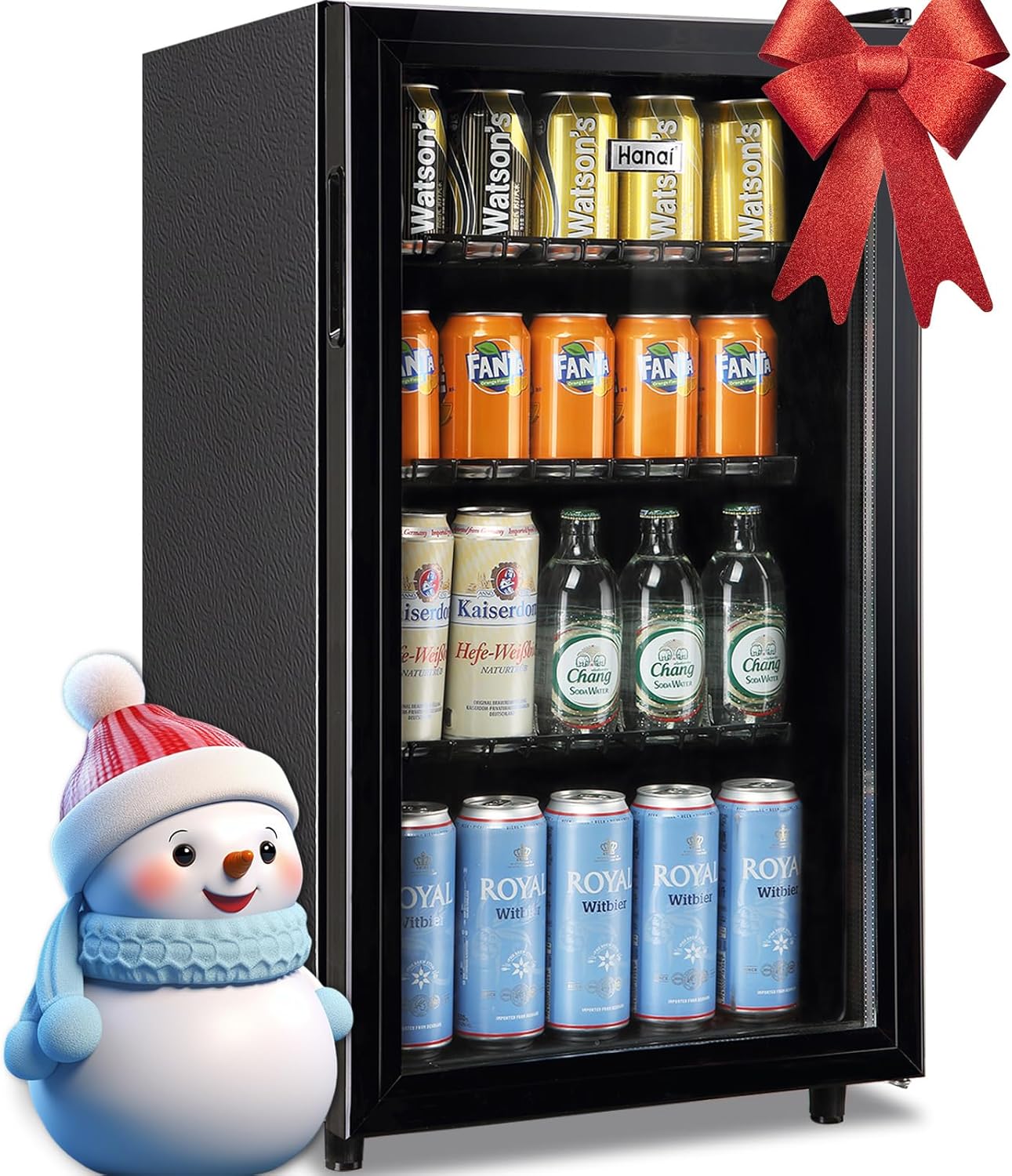 Home Bar And Fridge - 125-Can Mini Fridge Cooler with Glass