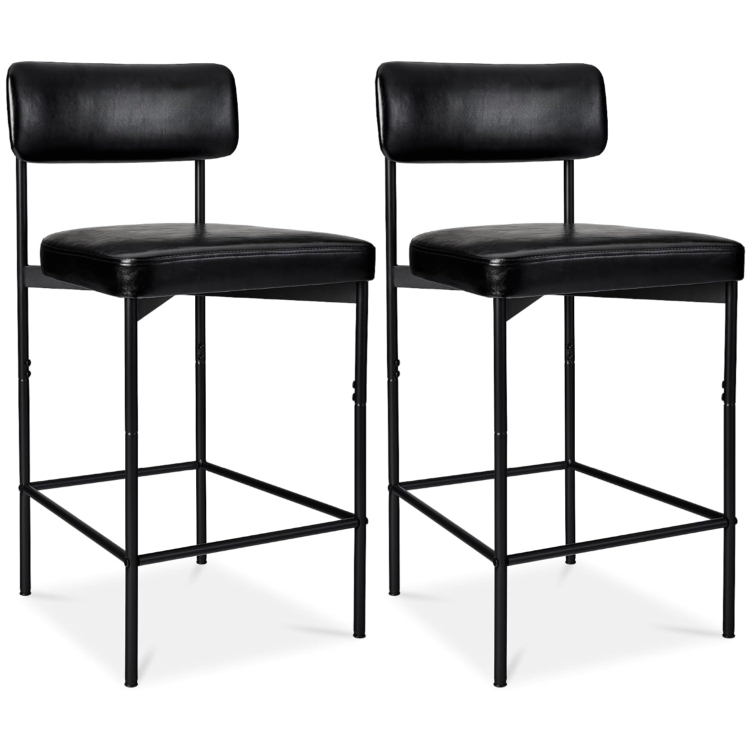 Home Bar Stools - Set of 2, Armless Counter Height