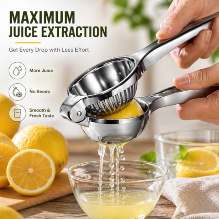 Premium Lemon Squeezer, Large  - Citrus Juicer Bar 评论和价格