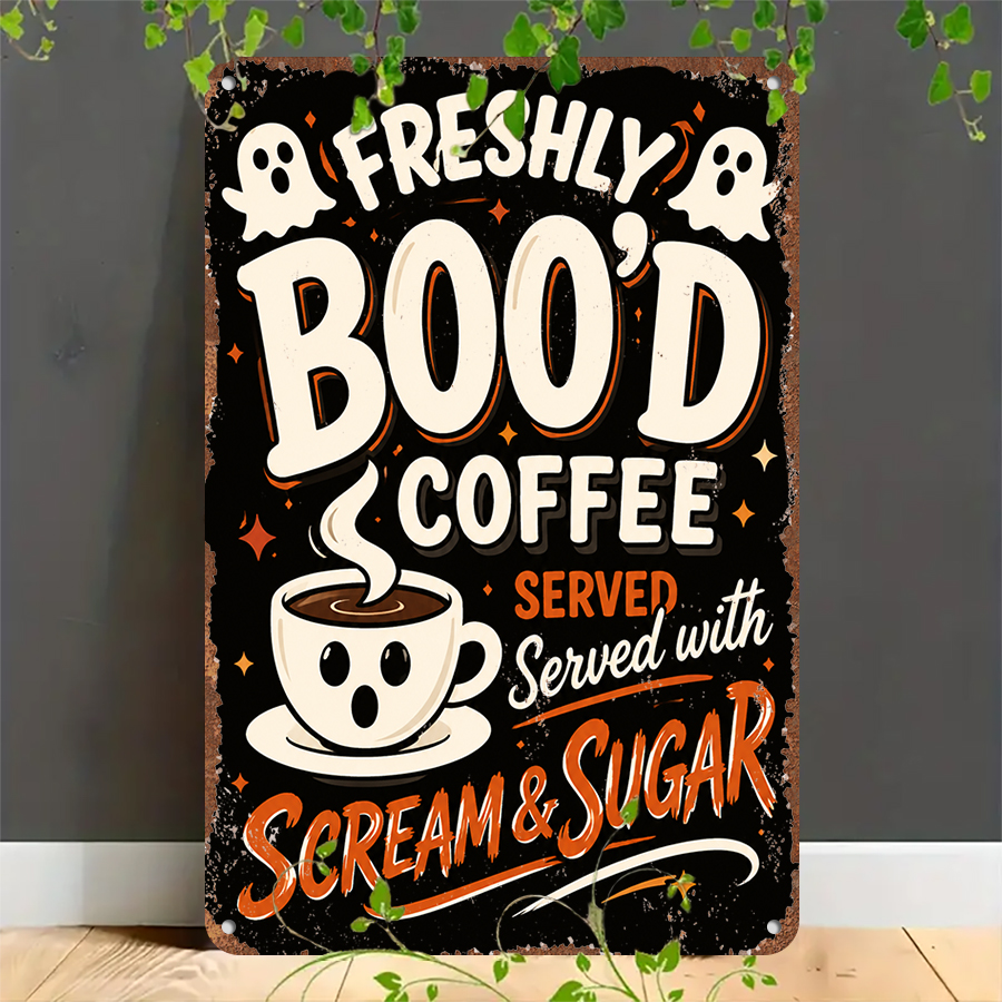 2D flat retro metal tin plate, - Home Bar And Coffee 评论和价格