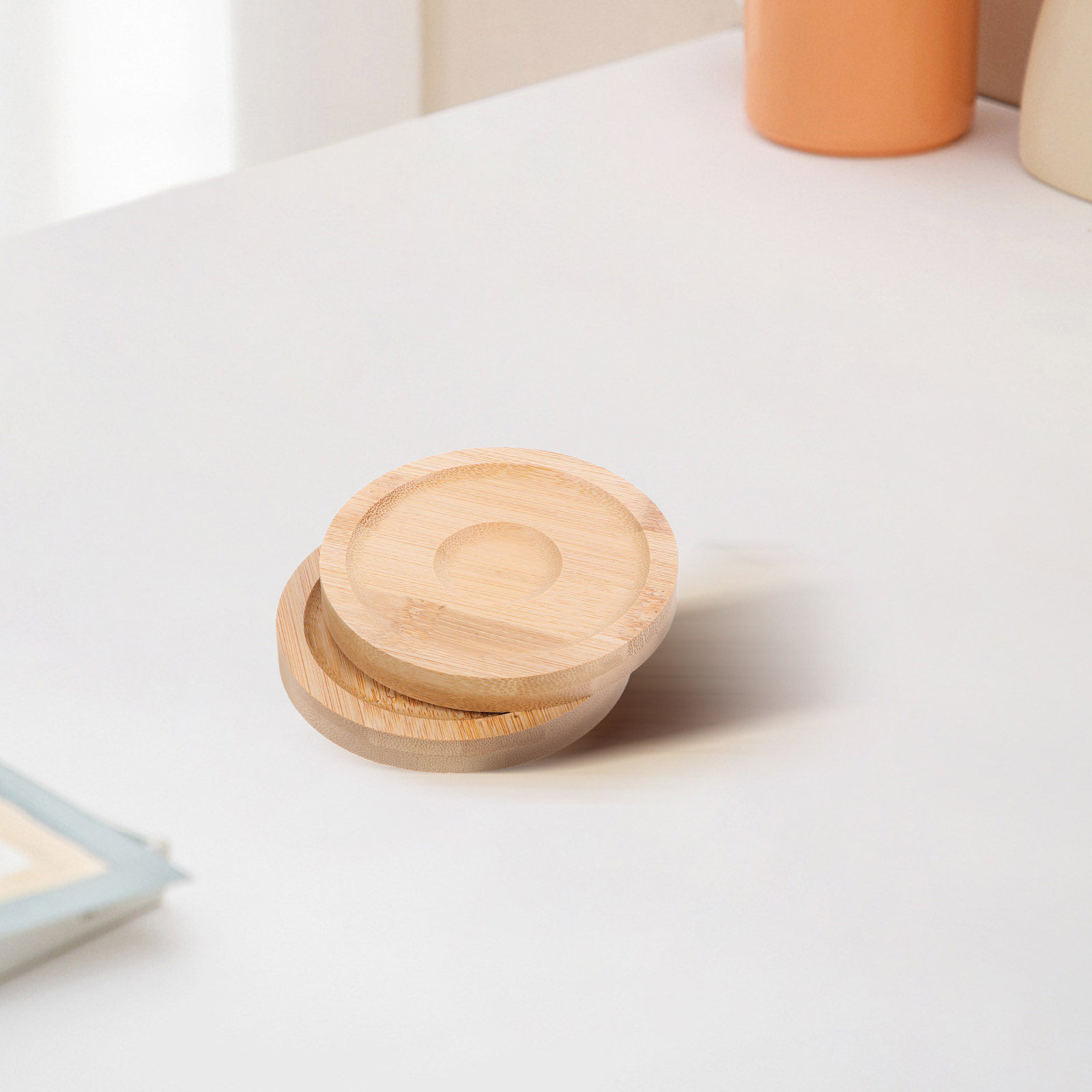 2pcs Bamboo Coaster Set Round  - Home Bar Set 评论和价格