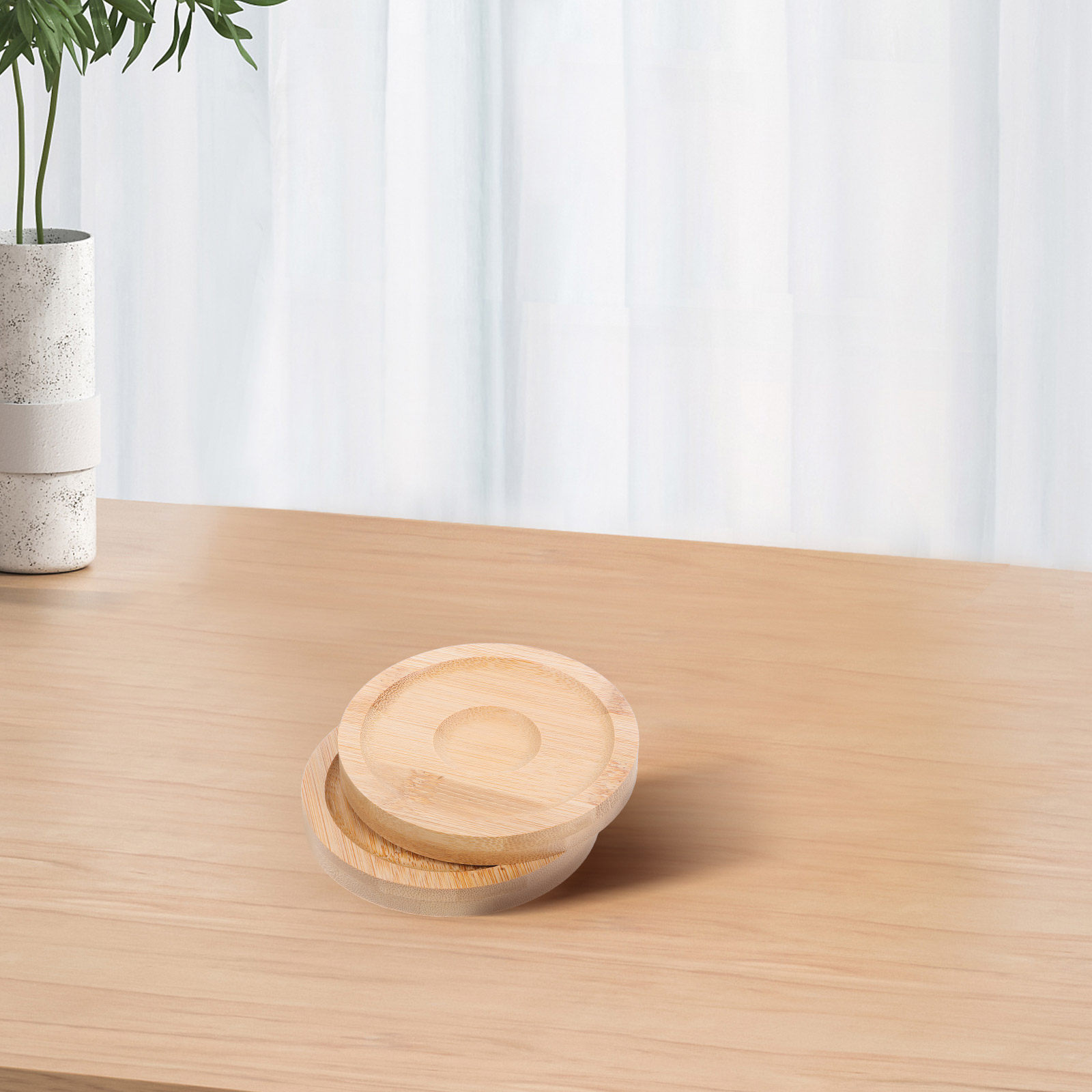 2pcs Bamboo Coaster Set Round  - Home Bar Set 评论和价格