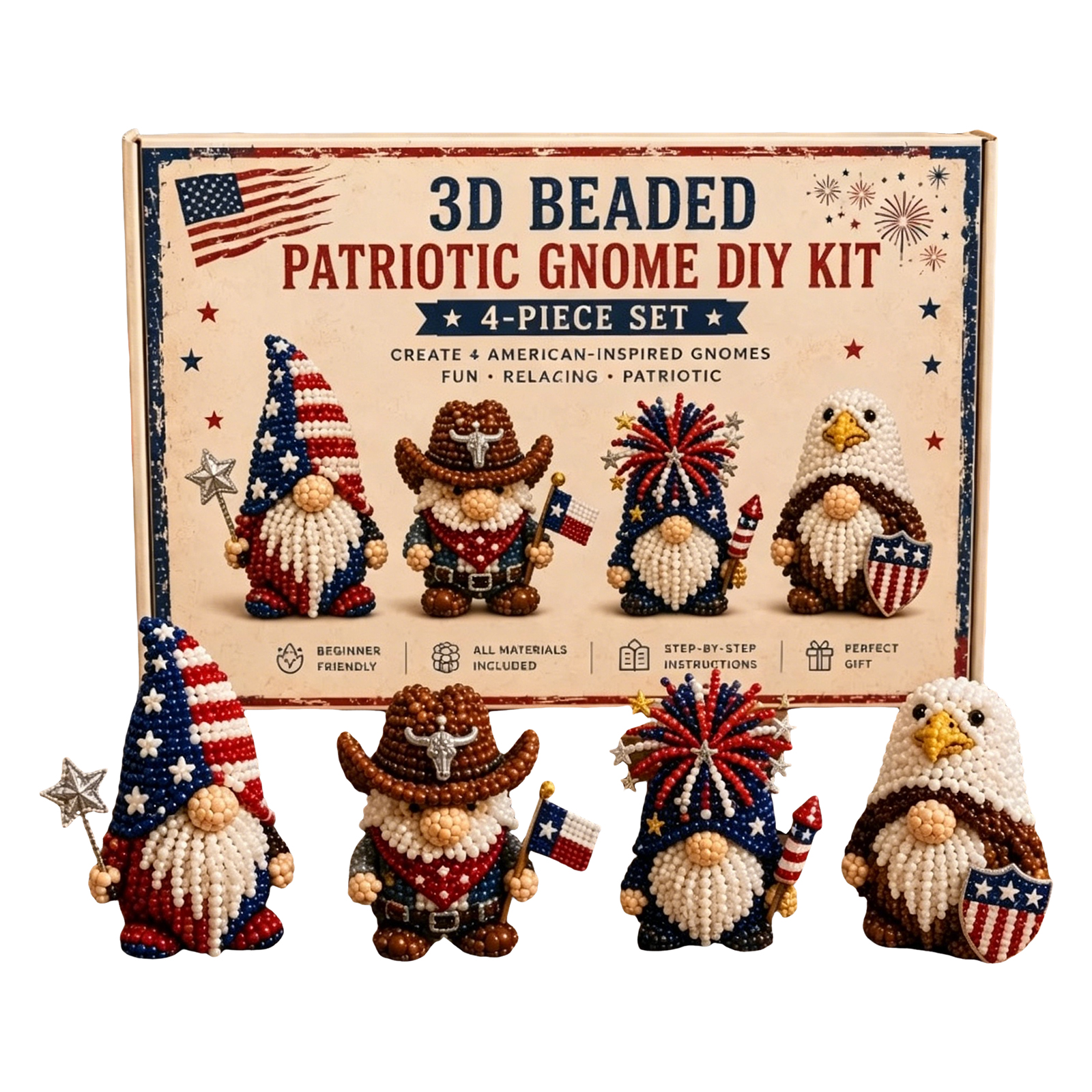 3D Beaded Gnome DIY Kit with F - Home Bargains 评论和价格