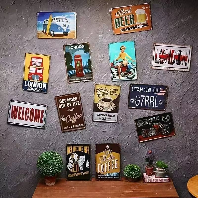 Metal Signs Vintage Metal Plat - Home Bar Shelf 评论和价格
