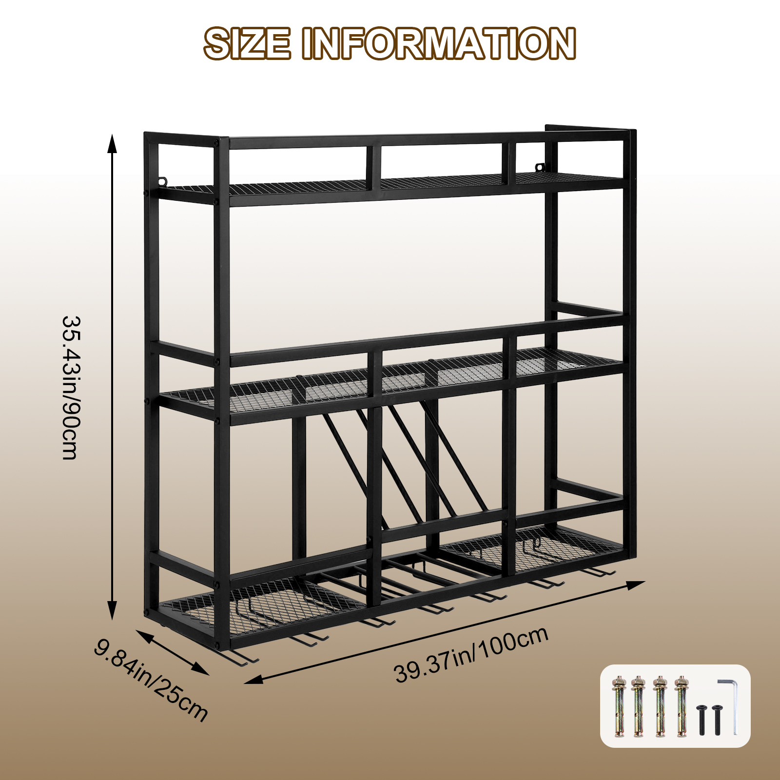 3 Tiers Floating Wine Bottle S - Home Bar Shelf 评论和价格