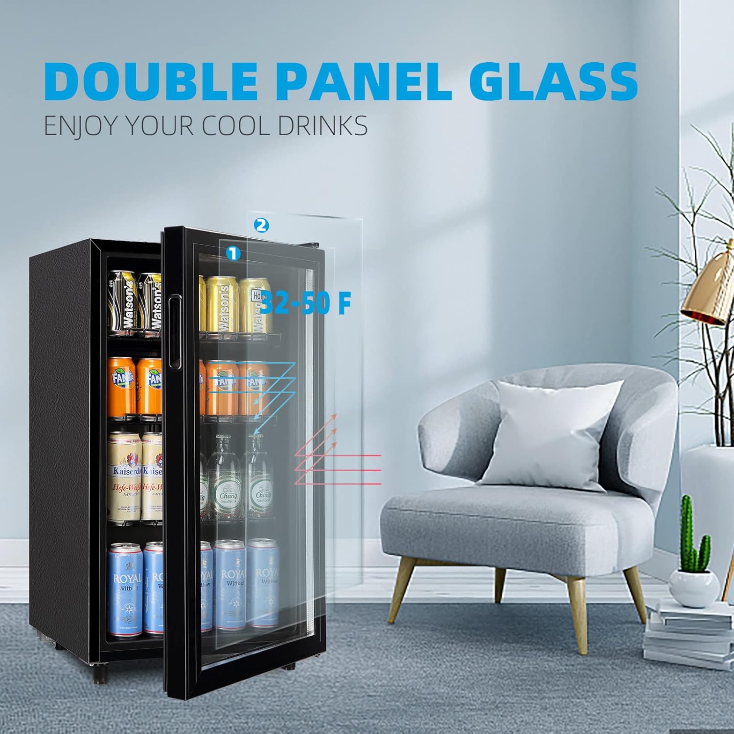 125-Can Mini Fridge Cooler wit - Home Bar And Fridge 评论和价格