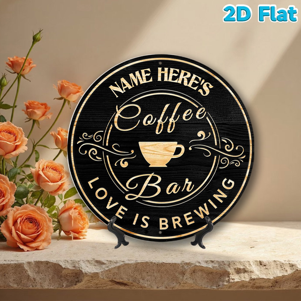 Custom Name Coffee Bar Round M - Home Bar And Coffee 评论和价格