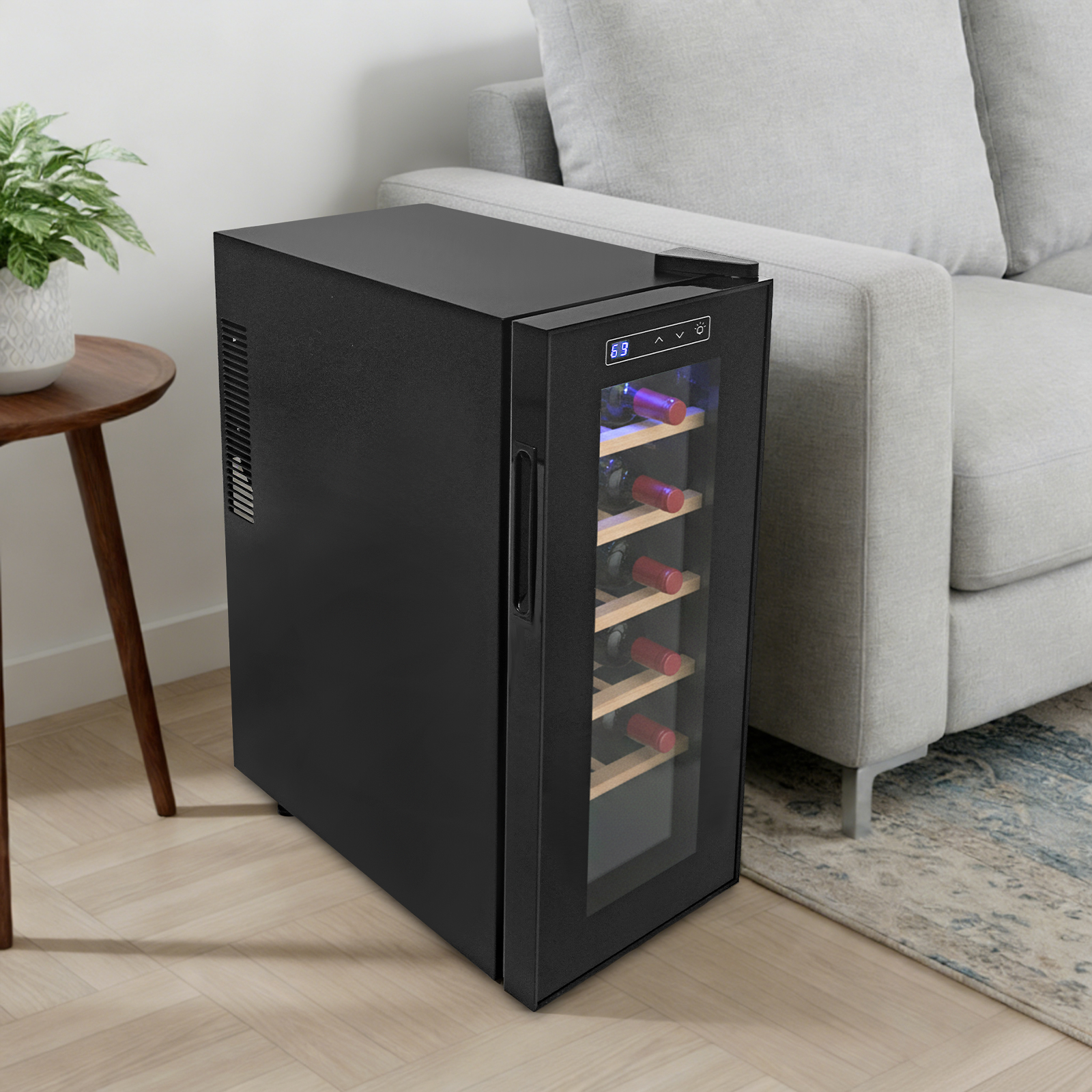 12 Bottle Wine Fridge, Freesta - Home Bar Shelves 评论和价格