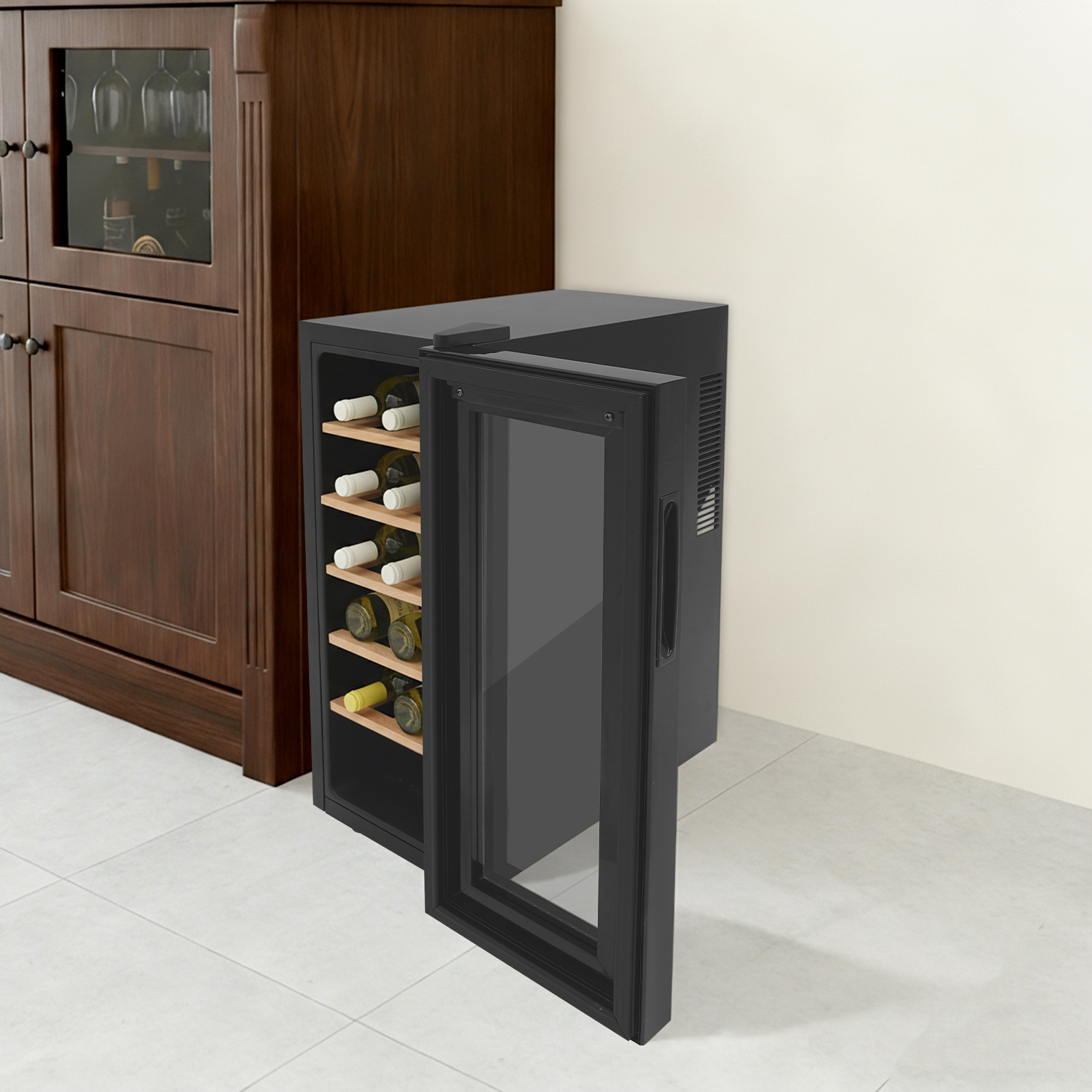12 Bottle Wine Fridge, Freesta - Home Bar Shelves 评论和价格