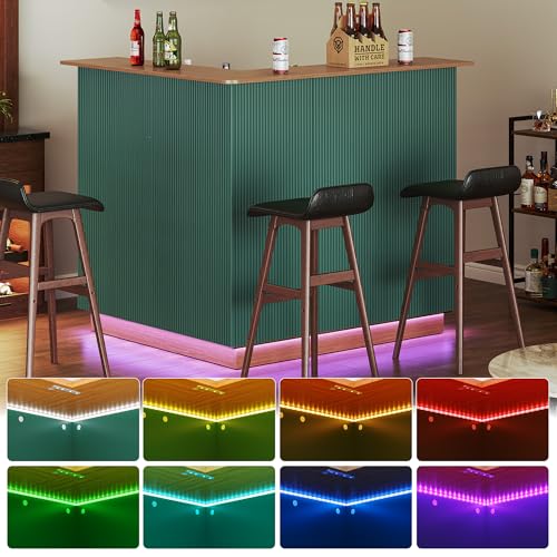 Green Fluted L-Shape Corner Ba - Home Bar And Fridge 评论和价格