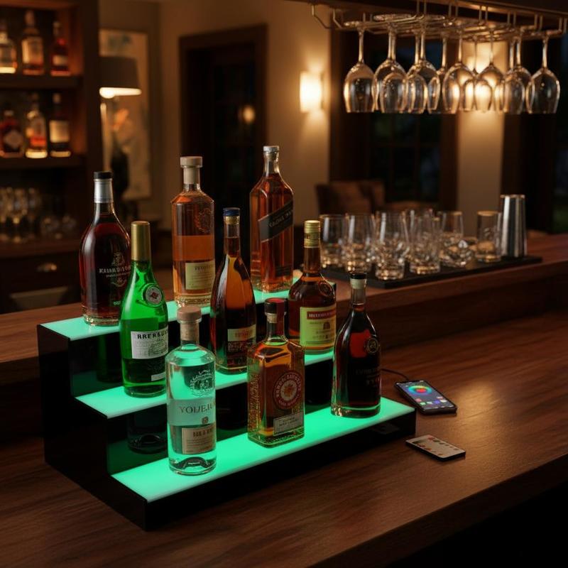 Illuminated Beverage Shelf 24  - Home Bar Shelves 评论和价格