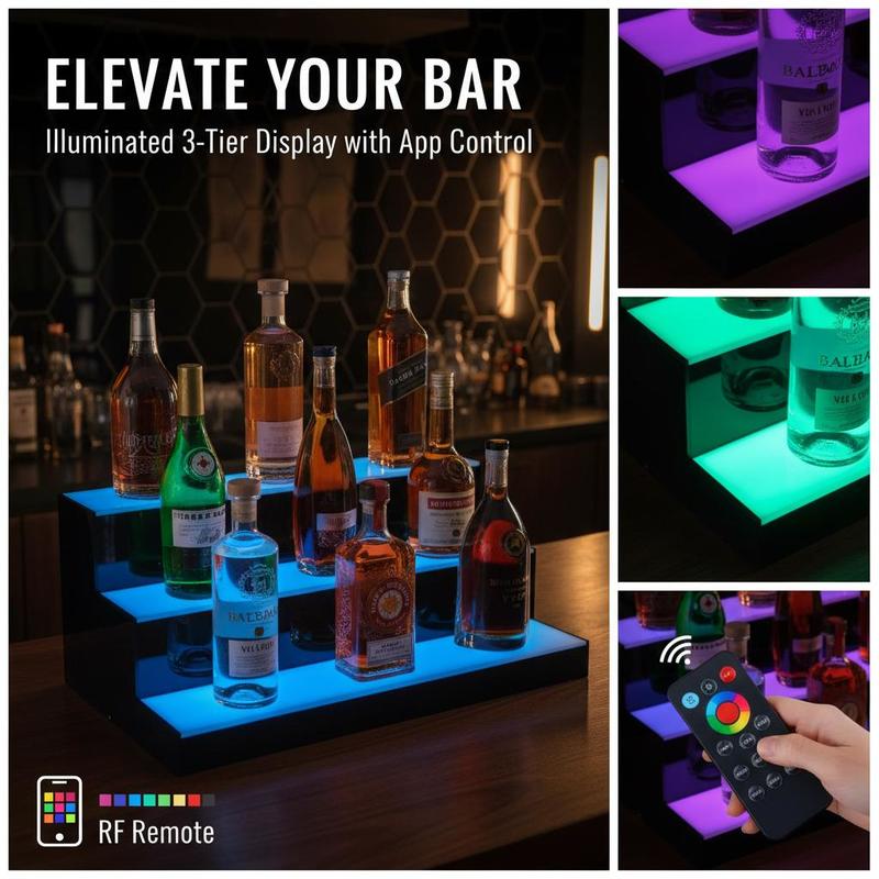 Illuminated Beverage Shelf 24  - Home Bar Shelves 评论和价格