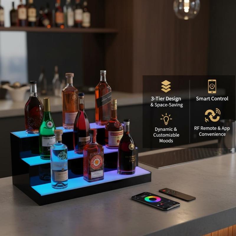 Illuminated Beverage Shelf 24  - Home Bar Shelves 评论和价格
