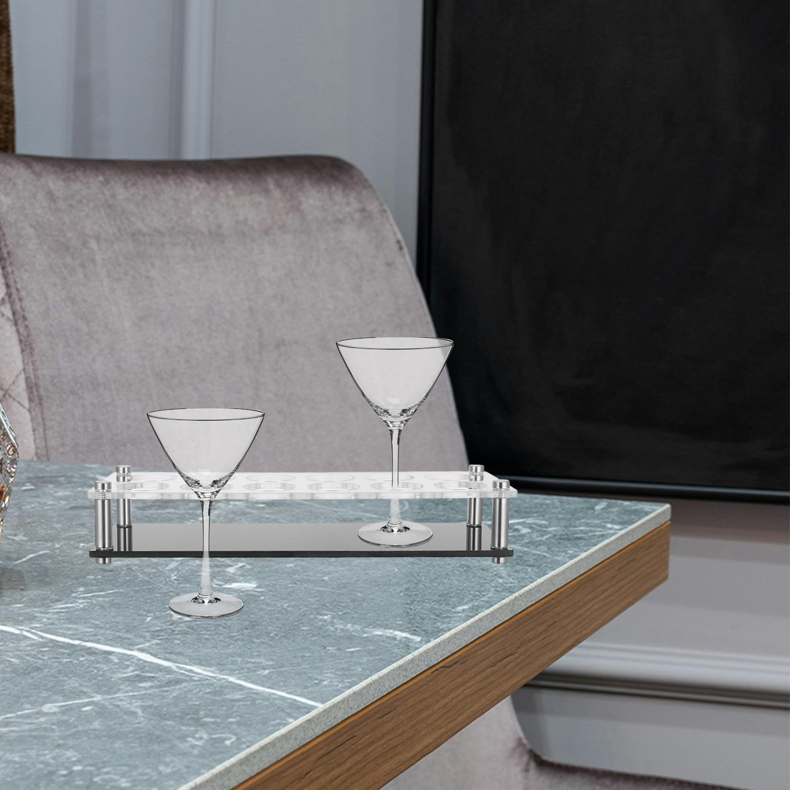Acrylic Shot Glass Holder Stab - Home Bar Stand 评论和价格