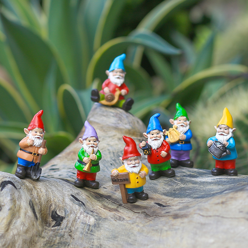 7Pcs/Set Miniature Funny Gnome - Home Bargains 评论和价格