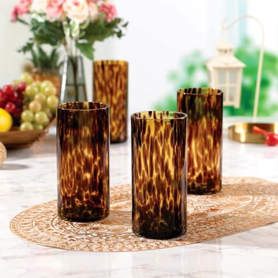 Tortoise Shell Highball Glass  - Highball Glass Set 评论和价格