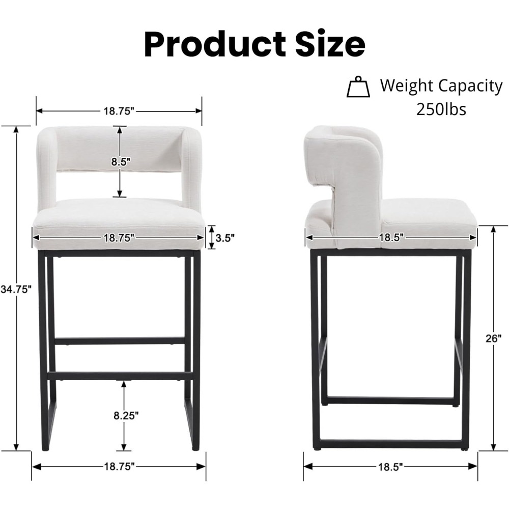 Modern Bar Stools Set of 2, 26 - Home Bar Stools 评论和价格
