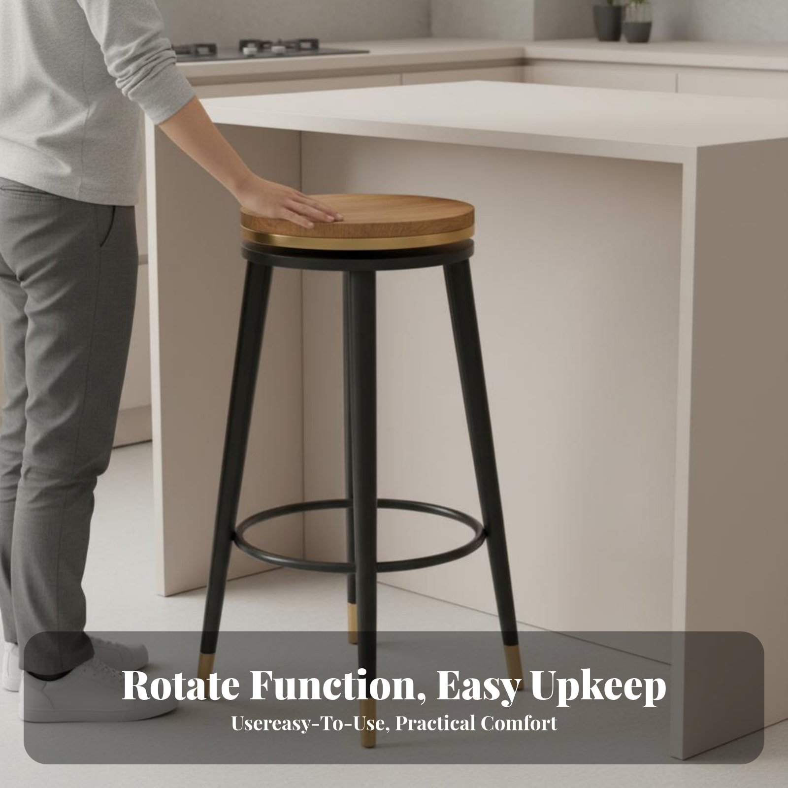 Padded Revolving Counter Stool - Home Bar Stools 评论和价格