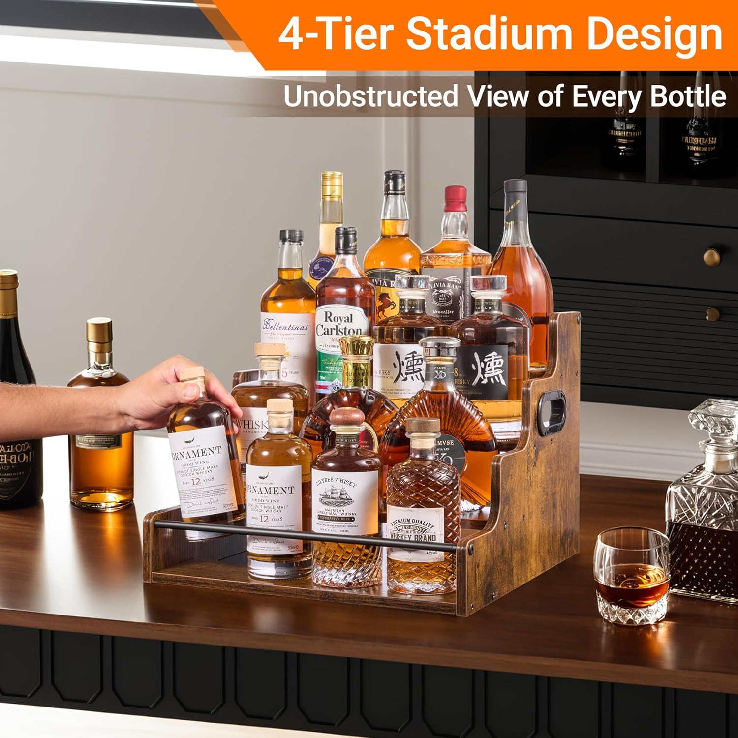 Liquor Bottle Display Shelf, C - Home Bargains 评论和价格