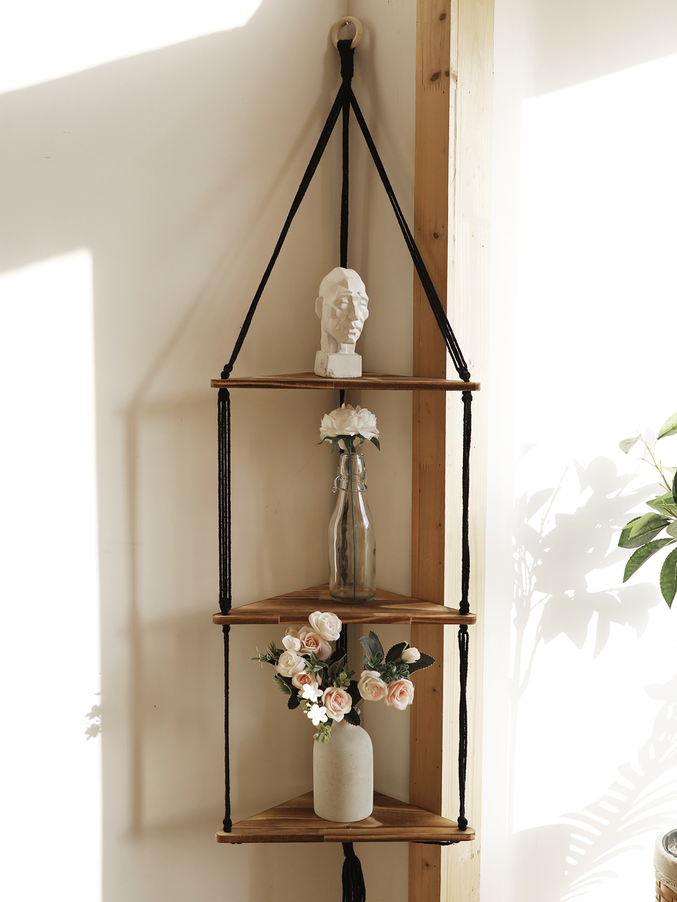 Wooden Corner Shelf Wall Decor - Home Bar Shelf 评论和价格
