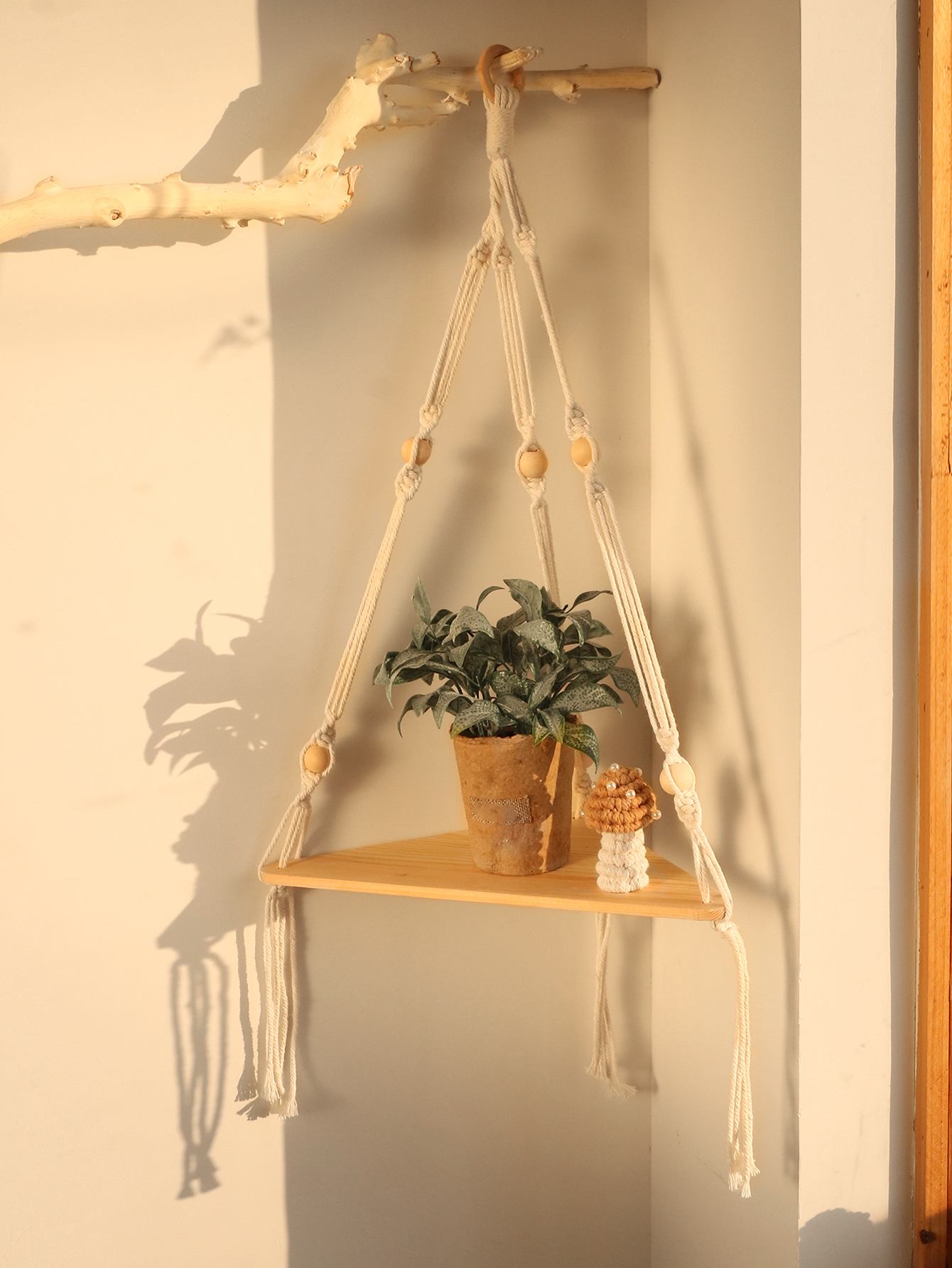 Wooden Corner Shelf Wall Decor - Home Bar Shelf 评论和价格