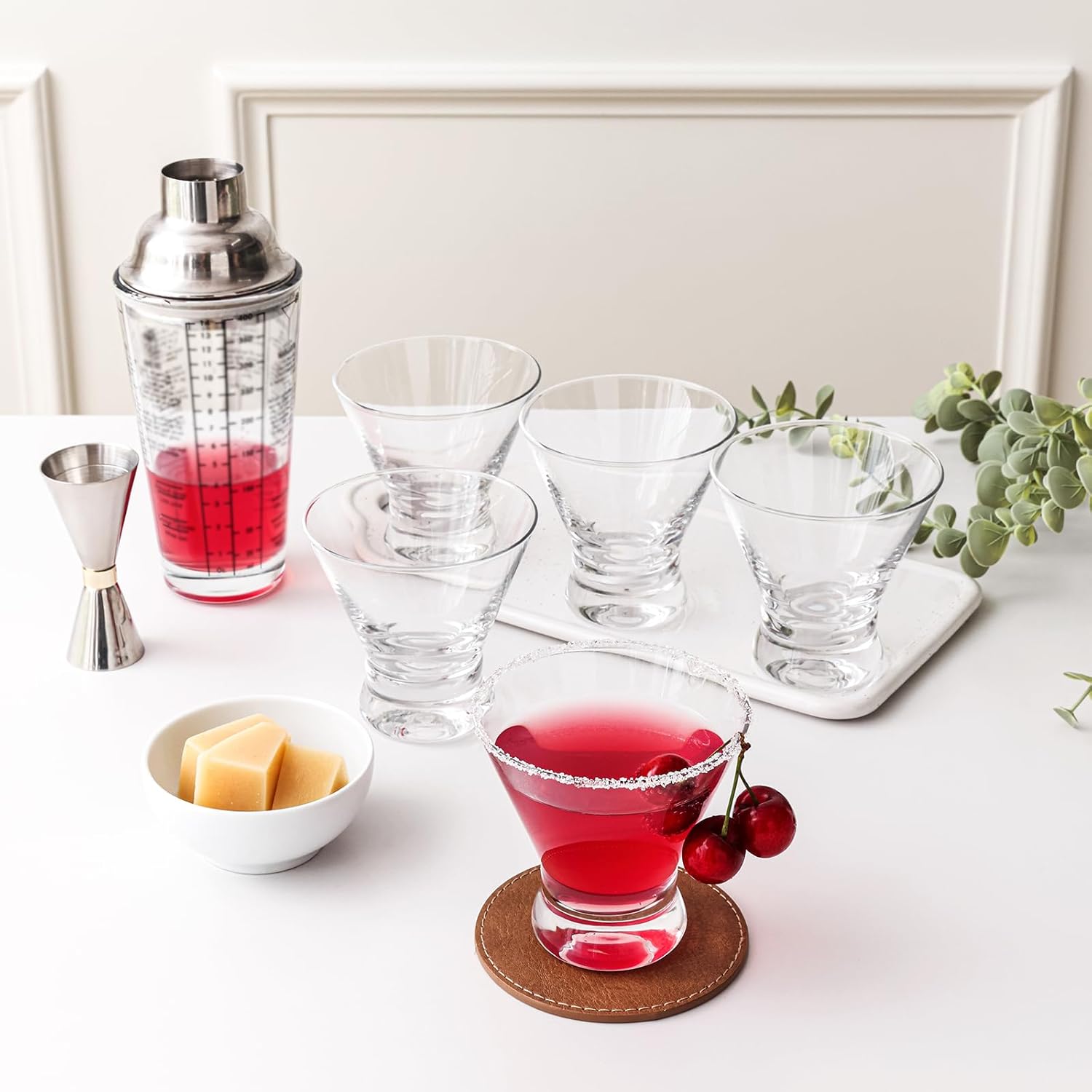Stemless Martini Glasses Set o - Home Bar Set 评论和价格