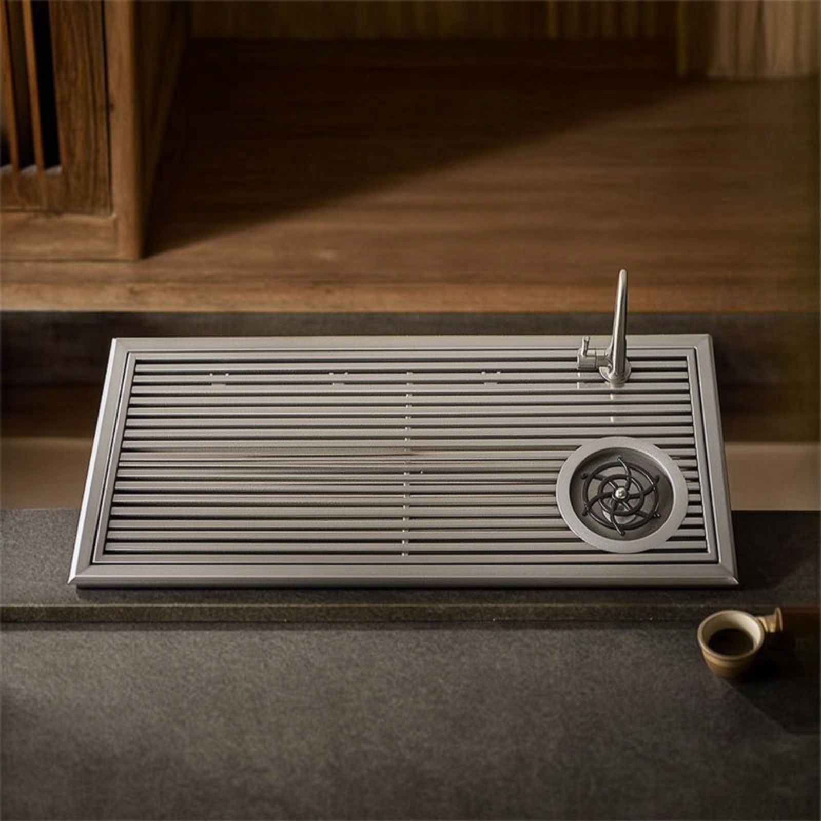 Inset Tea Tray with Faucet Ope - Home Barista 评论和价格
